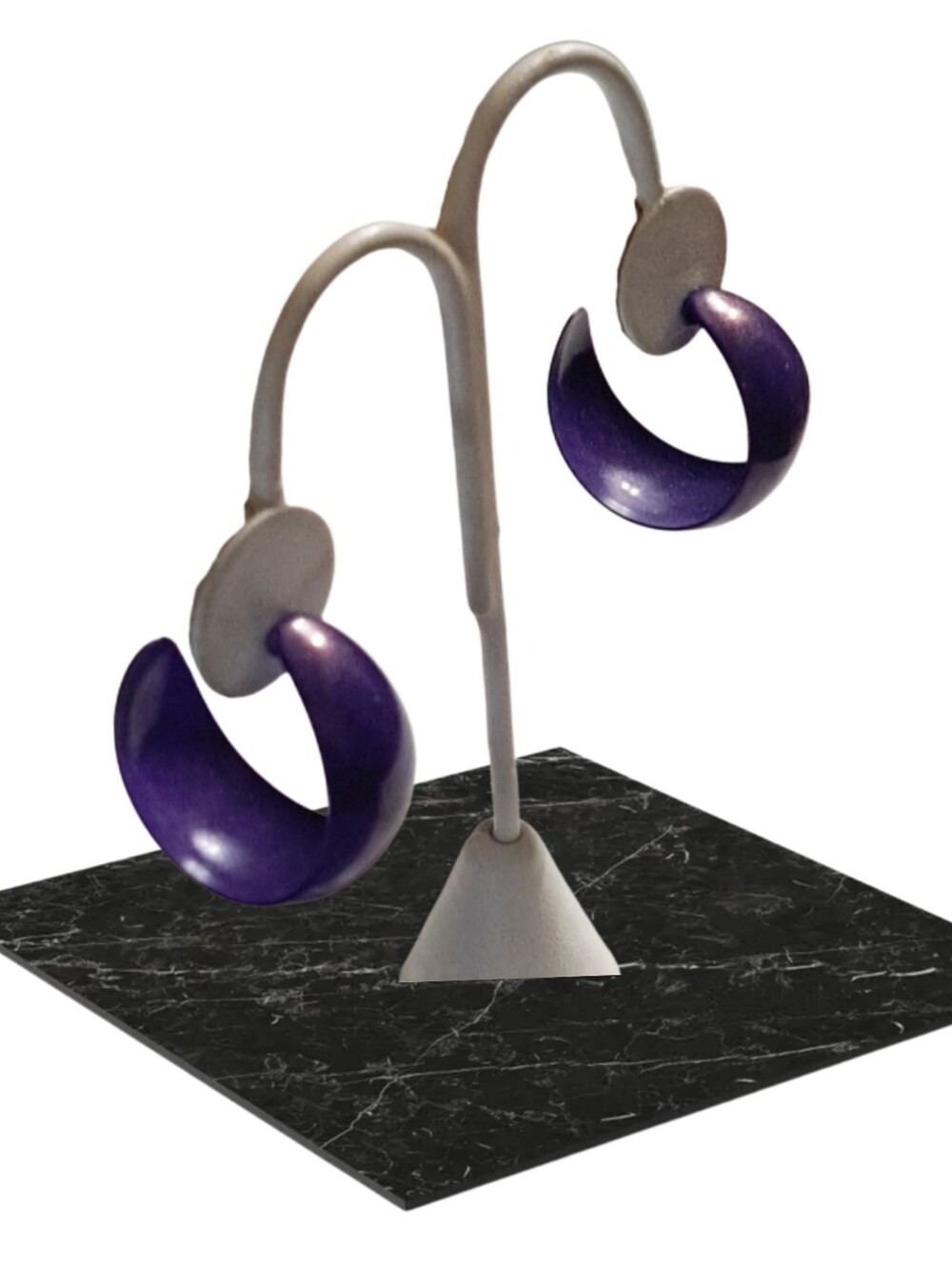 🙋 10/$20.  Purple Crescent Hoop Earrings 1.25" NWOT